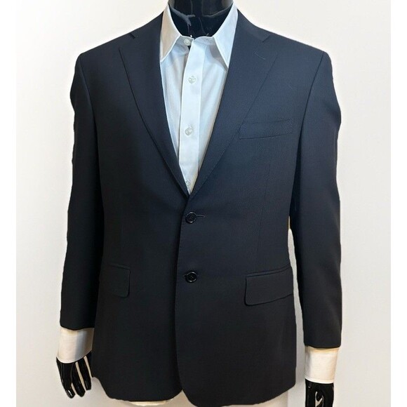 Canali Travel Water Resistant 40R Wool 2 Button Sport Coat Blazer Navy Italy